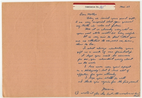 Lee Harvey Oswald Handwritten Letter to his Mother - from Warren Commission (University Archives LOA)